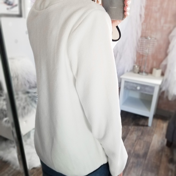 Snow White Fleece Pocket Pullover Jacket Fall Winter Jackets - Picture 6 of 12